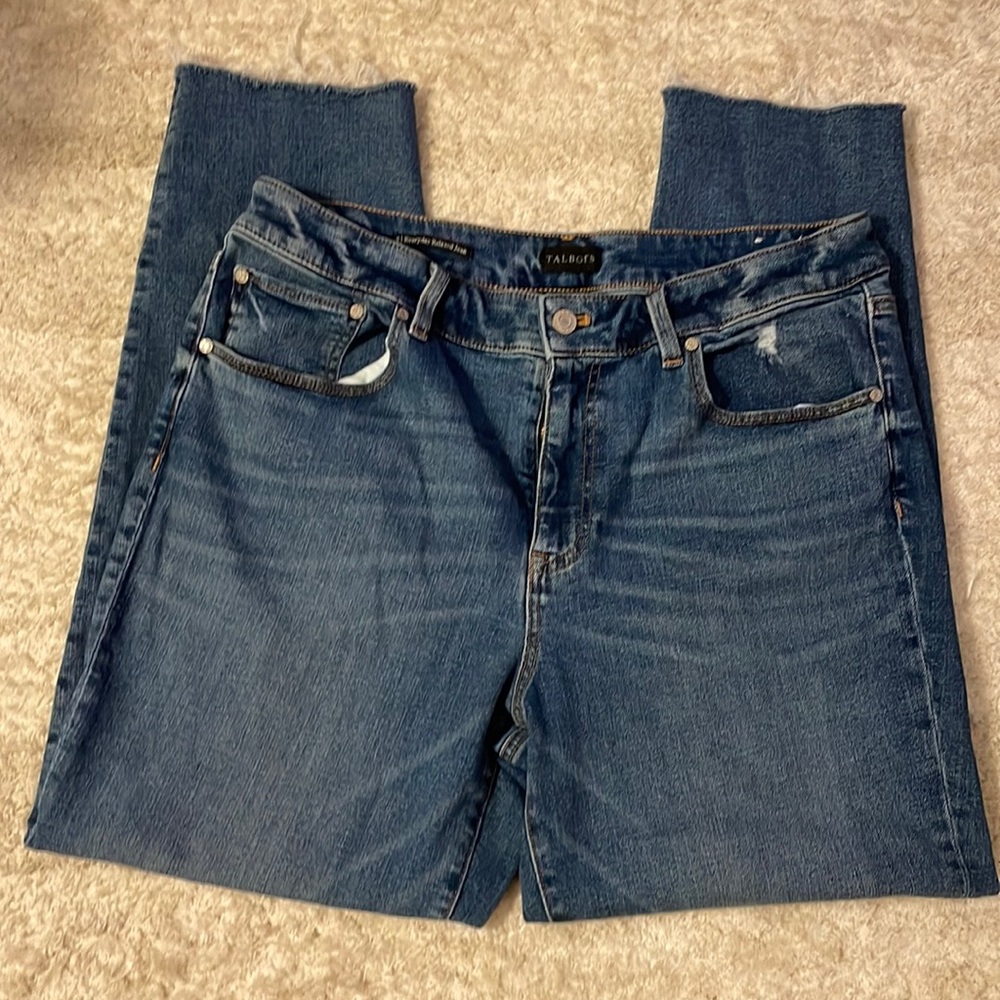 Blue Talbots Everyday Relaxed 5-pocket Denim Jean 12 27